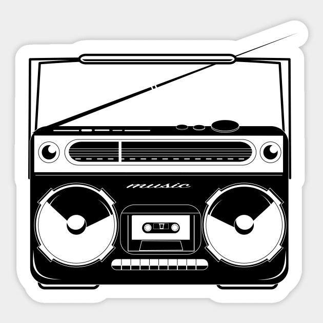 Ghetto blaster - radio recorder Sticker by Kisho